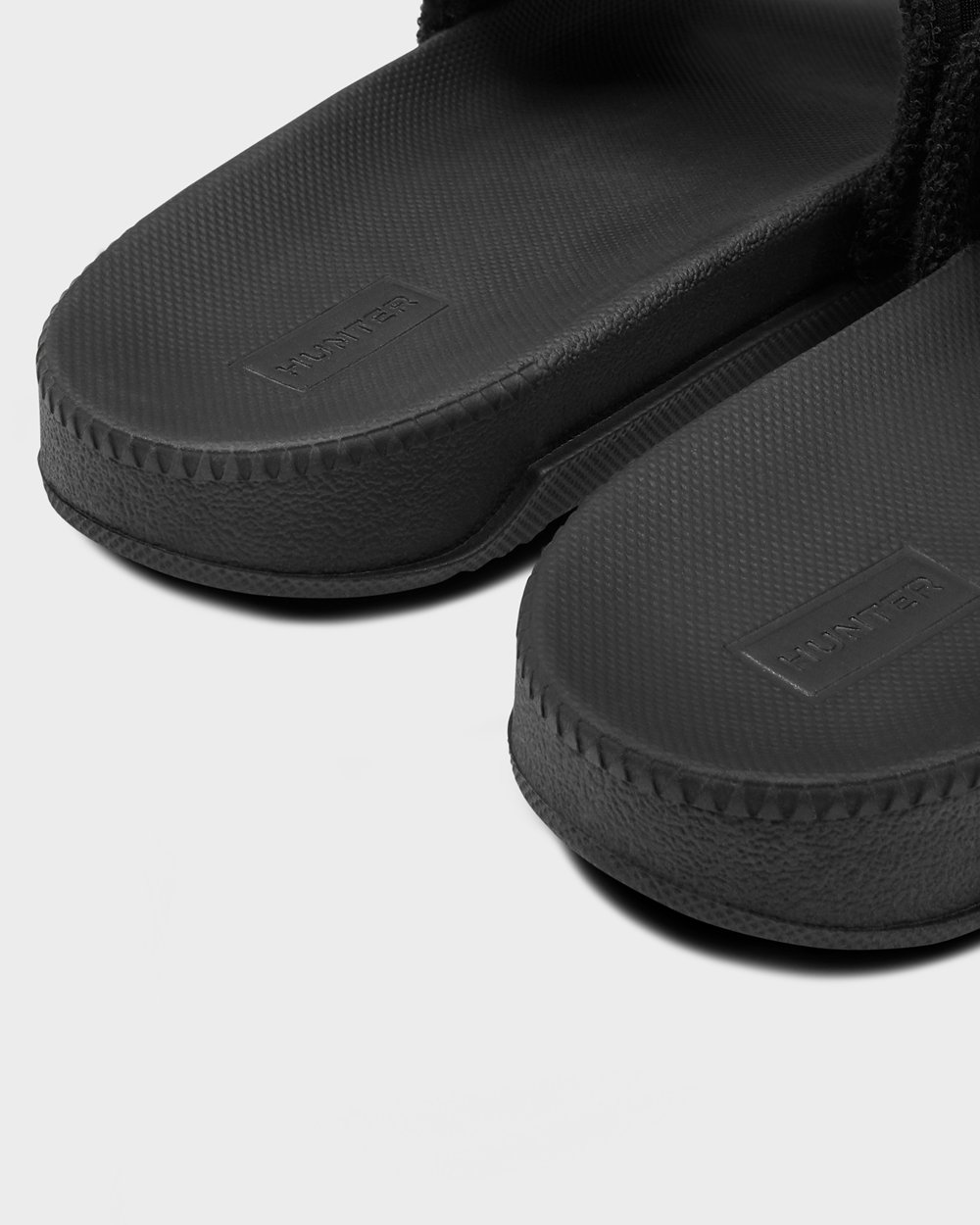 Hunter Original Adjustable Slides - Online Sale Womens Black - UNWQLV074